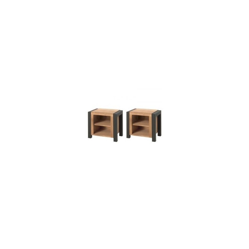 Lot de 2 chevets en chêne et métal 45cm Catane Casita CATACHE