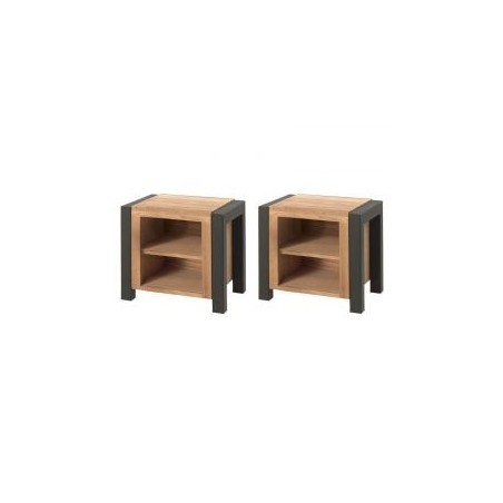 Lot de 2 chevets en chêne et métal 45cm Catane Casita CATACHE