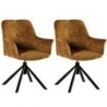 Lot de 2 chaises tournantes en tissu moutarde Casita EWING