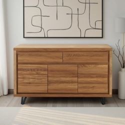 Buffet moderne en chêne massif huilé 145cm Wave Casita