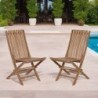 Lot de 2 chaises pliantes teck massif GARDEN modèle C