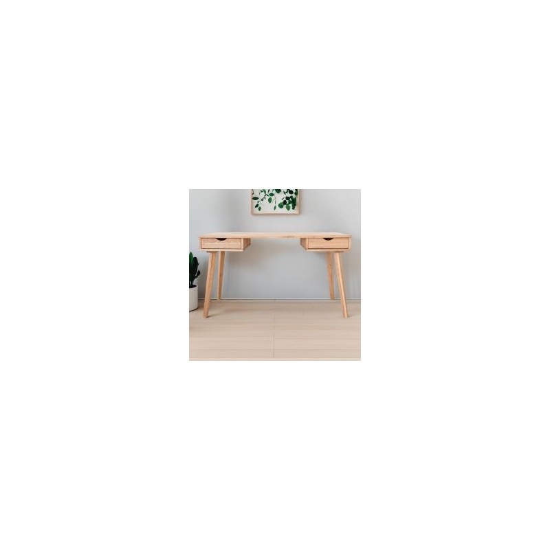 Bureau bois massif avec rangement 137cm JONAS