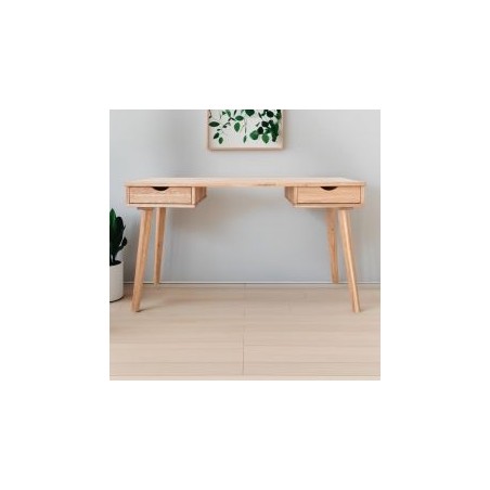 Bureau bois massif avec rangement 137cm JONAS