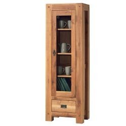 Vitrine bois massif 1 porte 1 tiroir 59cm Lodge Casita