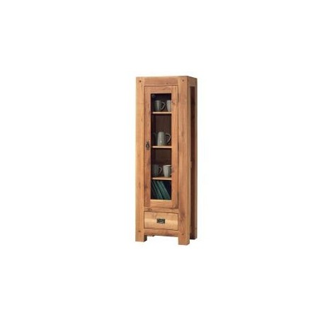 Vitrine bois massif 1 porte 1 tiroir 59cm Lodge Casita