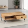Table basse bois clair industriel SERENA 115cm