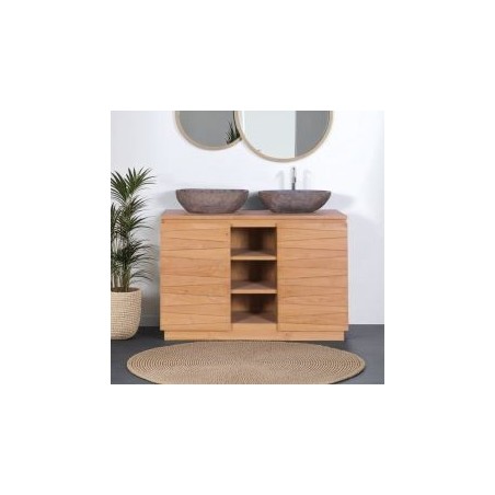 Meuble salle de bain double vasque 120 cm teck massif BAIN