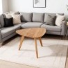 Table basse vintage en chêne massif avec 3 pieds 68cm JONAS triangle