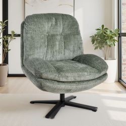 Fauteuil relaxant pivotant tissu vert PANAMA Casita