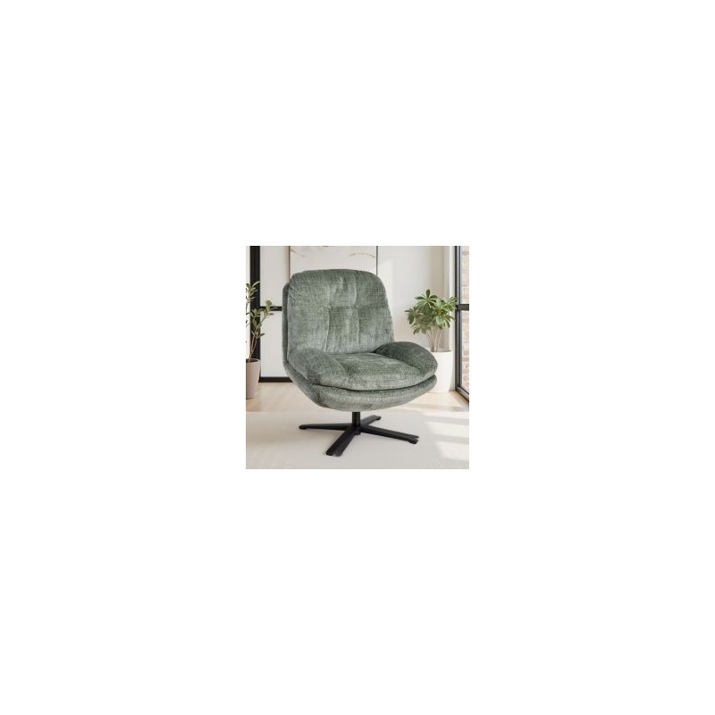 Fauteuil relaxant pivotant tissu vert PANAMA Casita