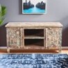 Petit meuble TV en bois recyclé coloré blanchi 120cm LILA