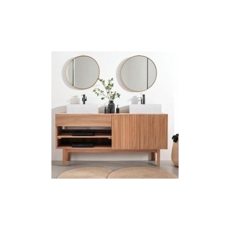 Meuble salle de bains 160 cm en teck massif YANG