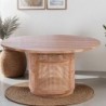 Table repas ronde teck et rotin 150cm COLONIAL
