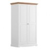 Armoire blanche en bois de pin massif 108cm BIANCA 2 portes