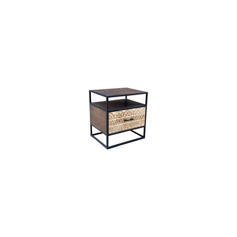 Chevet bois et métal 45cm NOA