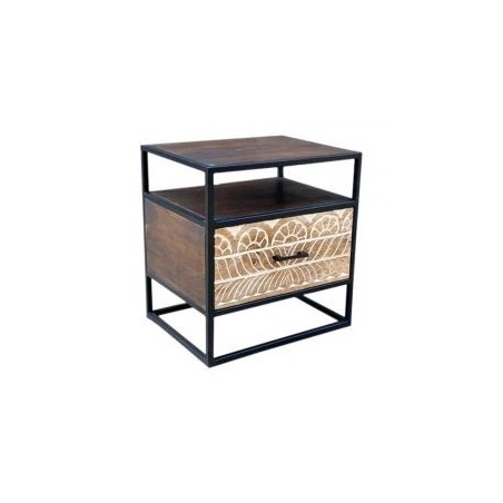 Chevet bois et métal 45cm NOA