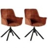 Lot de 2 chaises tournantes en tissu terracotta Casita EWING