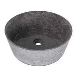 Vasque ronde à poser en marbre grise bord fin Ø40cm LYT-D GREY