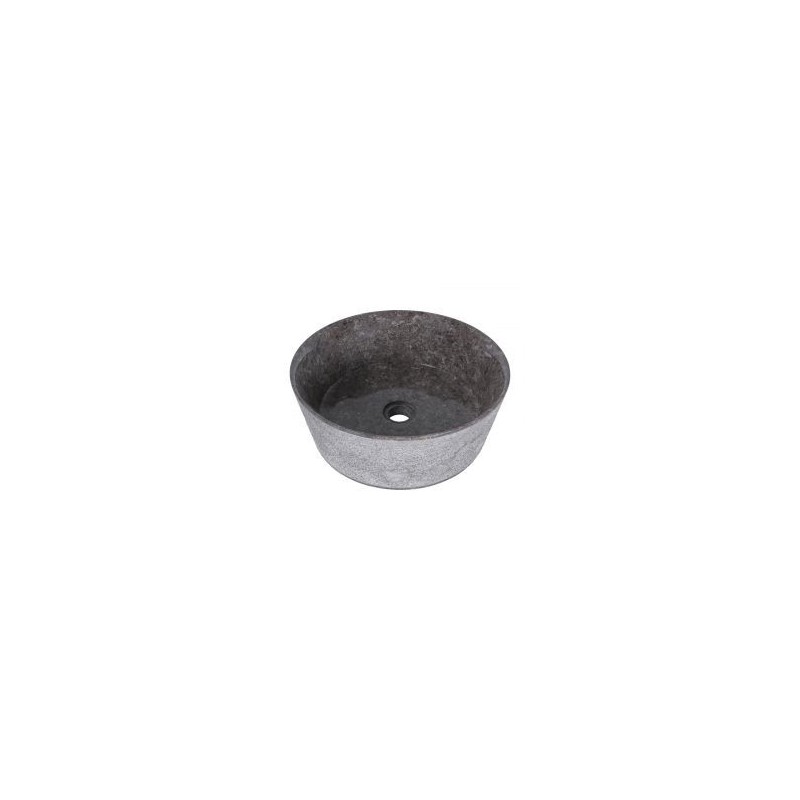 Vasque ronde à poser en marbre grise bord fin Ø40cm LYT-D GREY