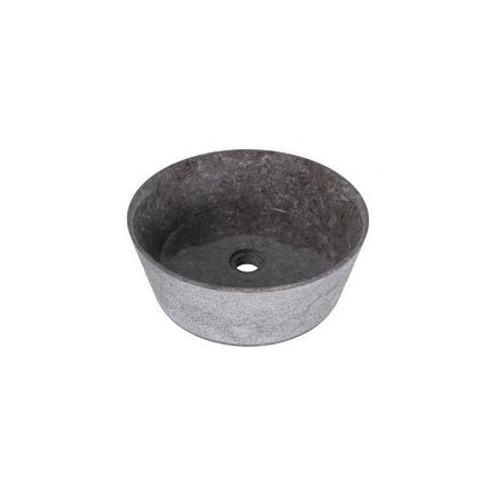 Vasque ronde à poser en marbre grise bord fin Ø40cm LYT-D GREY