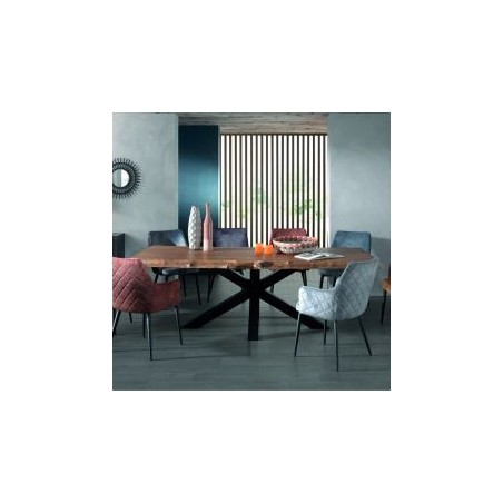 Table bois massif avec pied central et bords naturels 200cm Valley Casita