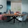 Table bois massif avec pied central et bords naturels 200cm Valley Casita