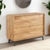 Commode bois chêne avec 4 tiroirs et pieds en métal 121cm JONAS