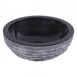 Vasque ronde à poser en marbre noir Ø40cm KC-M BLACK
