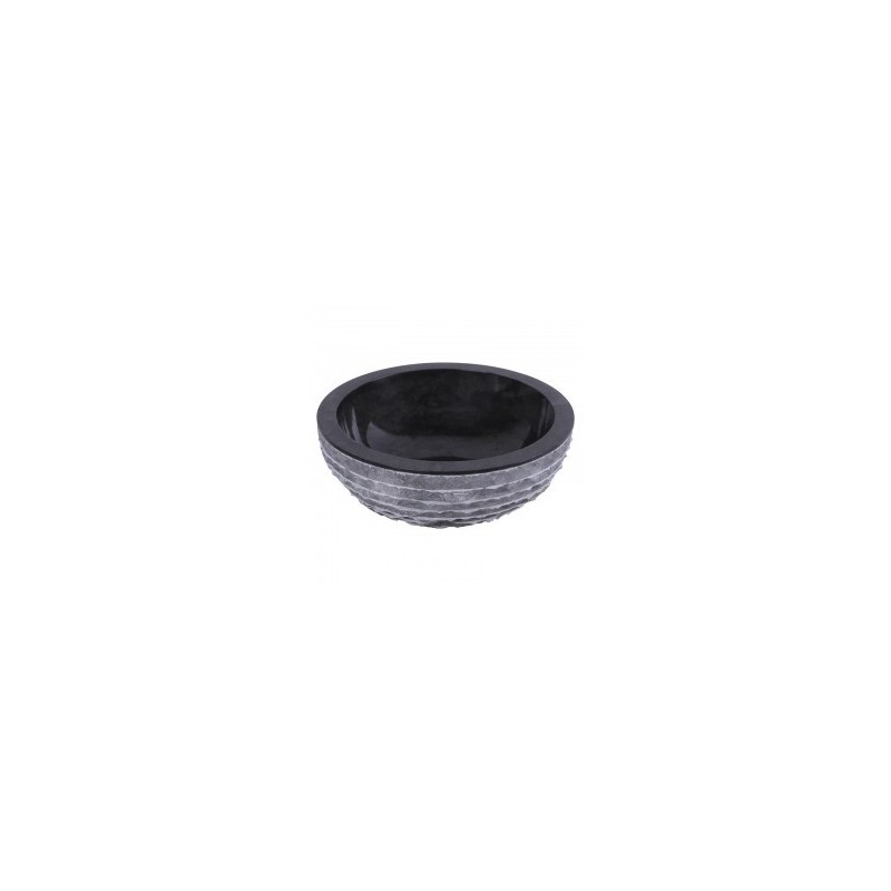Vasque ronde à poser en marbre noir Ø40cm KC-M BLACK