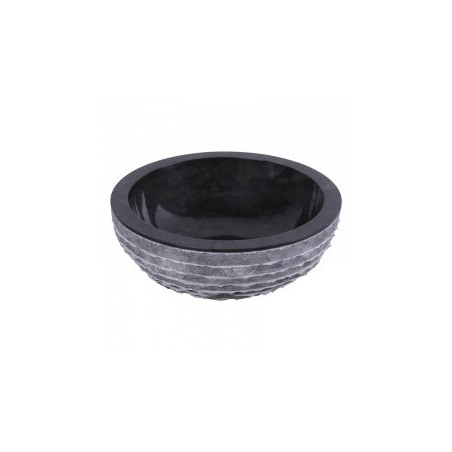 Vasque ronde à poser en marbre noir Ø40cm KC-M BLACK