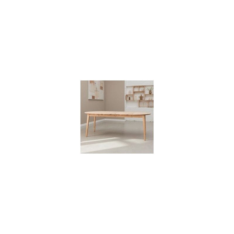 Table à manger ronde chêne massif extensible Ø110cm JONAS