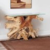 Console en racine de teck 120cm Roots Casita avec verre
