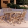 Table de jardin en teck extensible ovale 6 à 10 personnes 120/180cm