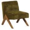 Fauteuil bois et tissu vintage vert 61cm Casita TOLGA