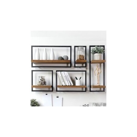 Étagères murales en bois de teck massif et métal Shelfmate 120cm