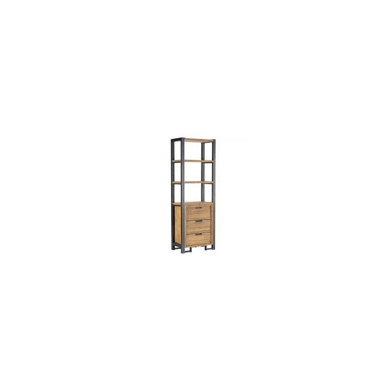 Bibliothèque teck et métal 70cm Wales Casita WALETA30