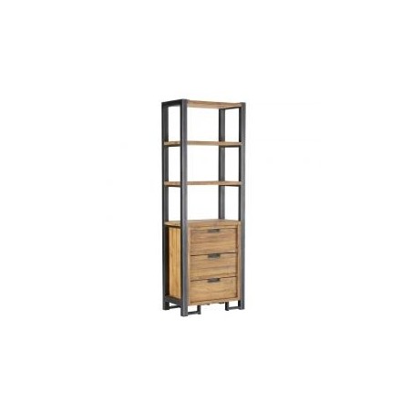Bibliothèque teck et métal 70cm Wales Casita WALETA30