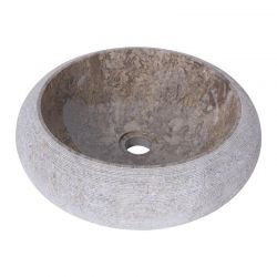 Vasque ronde à poser  en marbre gris Ø40cm DN-G GREY