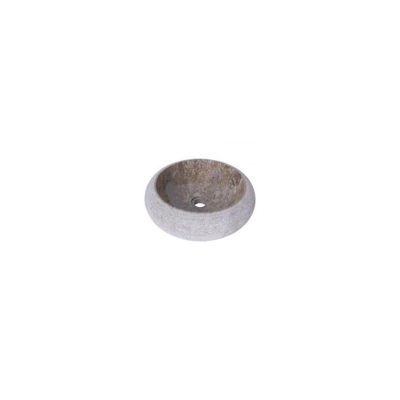 Vasque ronde à poser  en marbre gris Ø40cm DN-G GREY