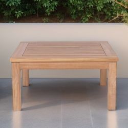 Table d'appoint extérieur en teck massif carrée 80cm