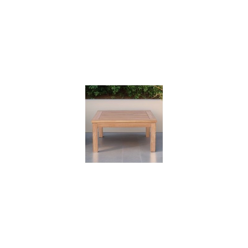 Table d'appoint extérieur en teck massif carrée 80cm