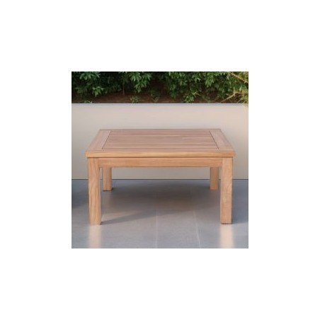 Table d'appoint extérieur en teck massif carrée 80cm