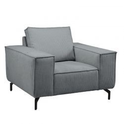 Fauteuil en velours côtelé gris PUEBLO Casita
