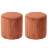 Lot de 2 poufs velours côtelé rouille 35cm Casita SNAW