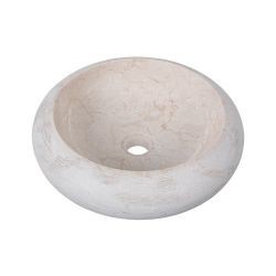 Vasque ronde à poser en marbre crème Ø40cm DN-G CREAM