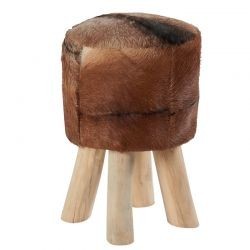 Pouf peau naturelle 4 pieds Casita FARMPOUFN1