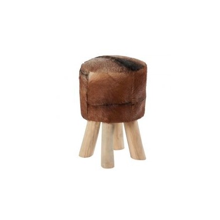Pouf peau naturelle 4 pieds Casita FARMPOUFN1