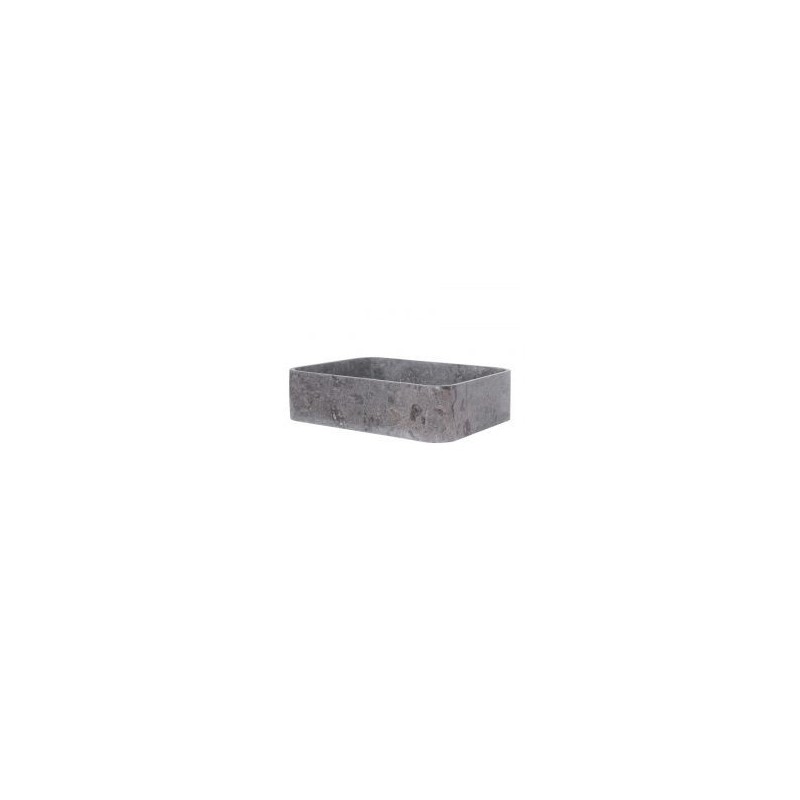 Vasque à poser rectangulaire en marbre gris 50cm RKUT-P GREY