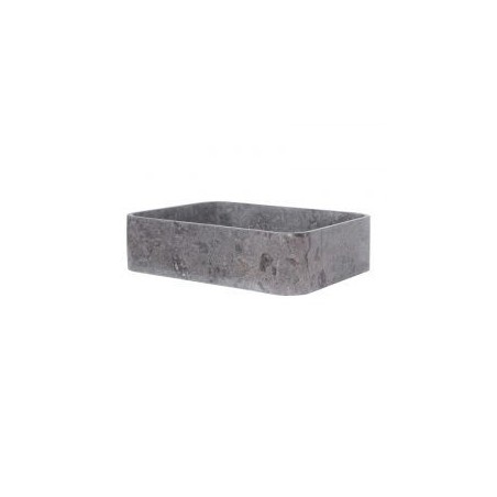 Vasque à poser rectangulaire en marbre gris 50cm RKUT-P GREY