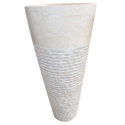 Vasque totem en marbre crème Ø40cm PA22-M CREAM